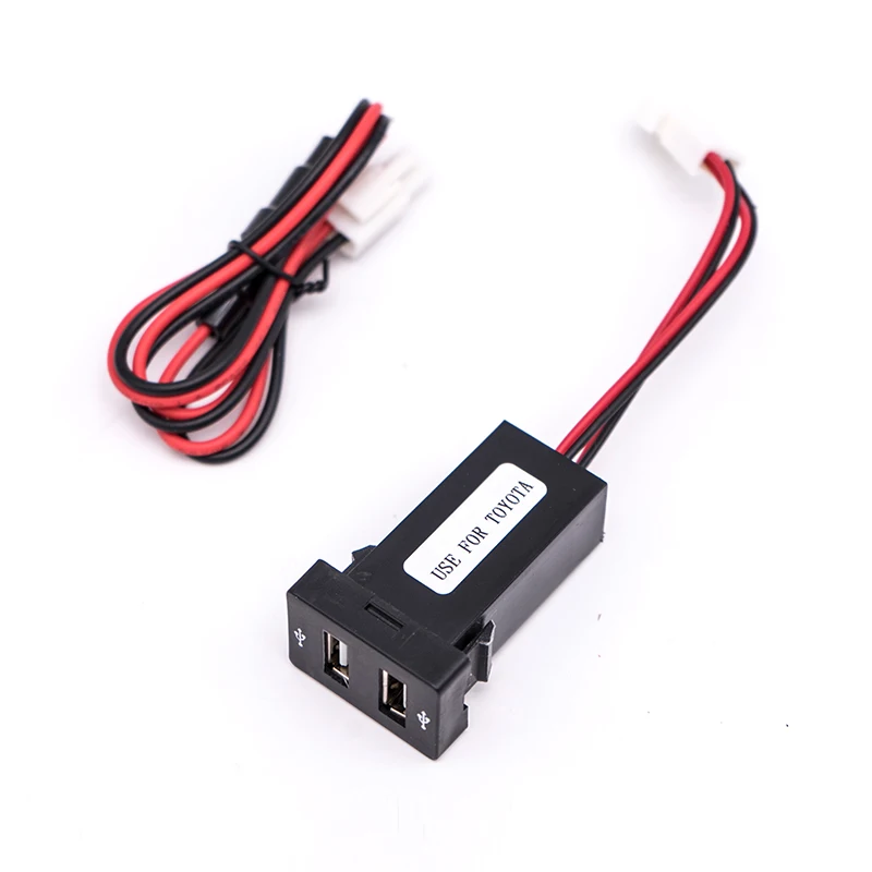 

Special Dual 2 Port USB Car Charger for TOYOTA DC 12V-24V New 2.1A Dual USB Socket Fuse Cell Phone Charger Audio Input