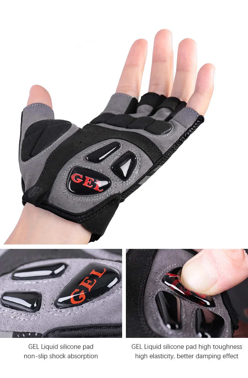 Гель перчатки для велоспорта спортивные перчатки велосипедные перчатки мужские и женские черные guantes bicicleta 2018 летние Дорожные Перчатки для