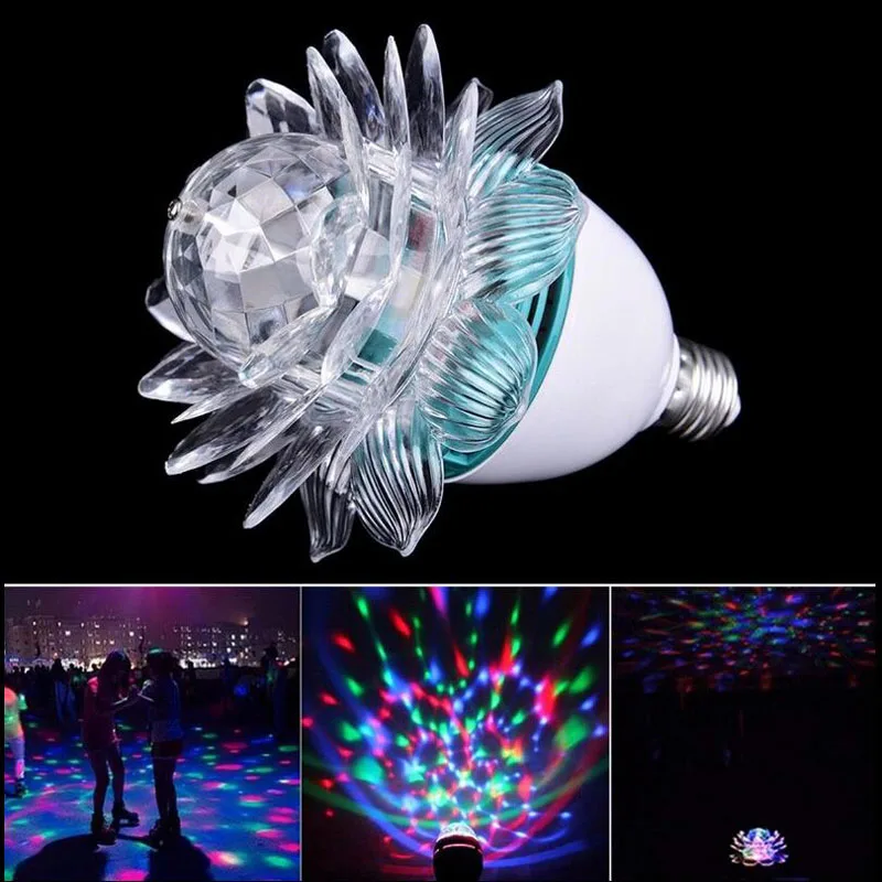 

Auto Smart Rotation RGB LED Bulb lamp E27 6W 220V Magic Ball Stage light For Home Party Dance Entertainment Decor lighting
