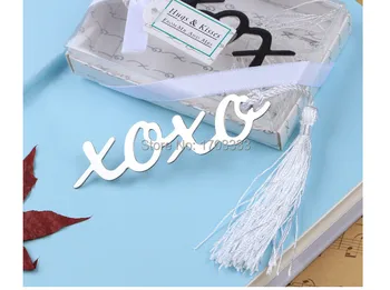 

Xoxo Metal Bookmark WITH Tassels For Personalized Wedding Party Favors and gift Souvenirs Baby Bridal Shower Guests