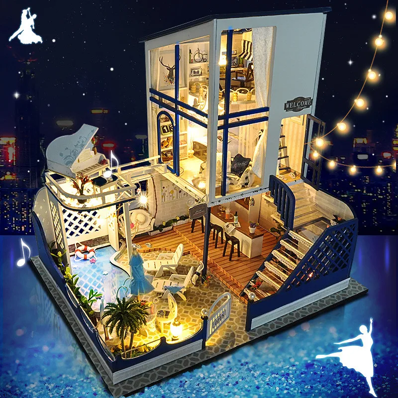 

Sylvanian Families House Starlight Waltz Handmade House Model Miniature for Doll Houses Valentine Present Birthday Gift DIY Wood