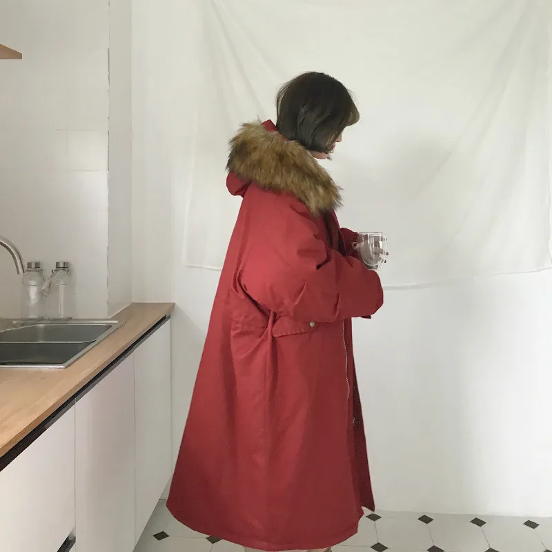 D'hiver Épais De Rembourré Coton khaki Femme Grande Pardessus Lâche Chaud Veste Black Taille red Femmes Parka RqExFtfF