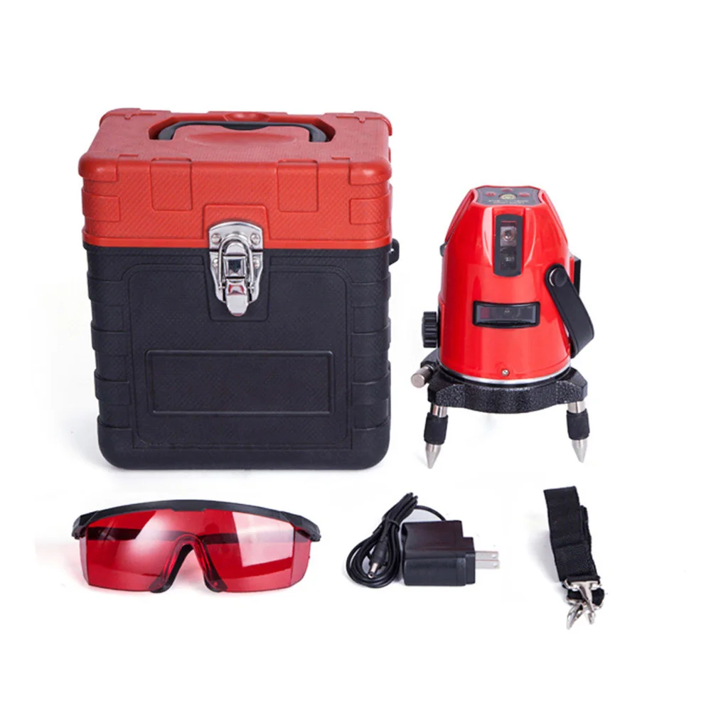 5 laser Lines 6 Points Laser Level 360 Degrees Rotary 635nm Outdoor