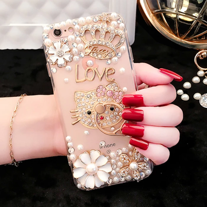 

Glitter Crown Phone Case Cover For Sony Xperia XA3 XA2 XA1 Plus XA Ultra L2 L3 XZ4 XZ3 XZ2 XZ1 XZ Compact XZS Hello Kitty Cases