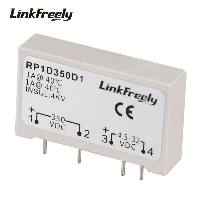 

RP1D350D1 Semiconductor Micro 4 Pin PCB Mount Solid State Relay 1A 350VDC Output Input 5V 12V 24V DC Voltage Relay Module DC DC
