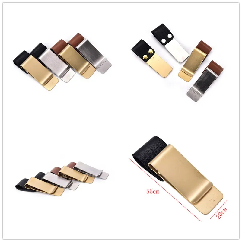 

1Pcs Creative Custom Paper Folder Notebook Clip, Genuine Leather Notebook Notebook, Metal Pen Holder 55*20MM