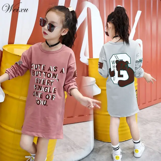 pink long sleeve t shirt dress