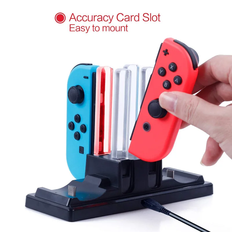 Зарядная док станция для контроллера Nintendo LED зарядное устройство Switch геймпад
