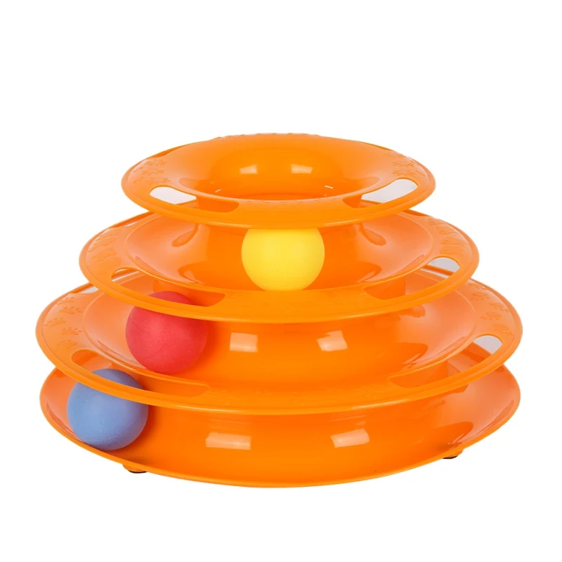 Drop Shipping Funny Cat font b Pet b font Toy Cat Toys Intelligence Triple Play Disc