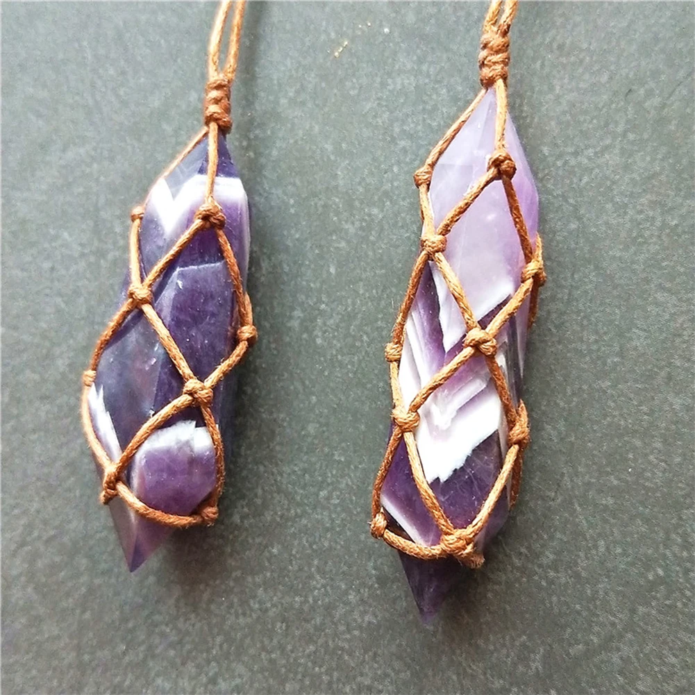 Естественная фантазия фиолетовая кристальная подвеска ручной работы исцеляющий драгоценный камень каждый имеет собственную уникальную текстуру