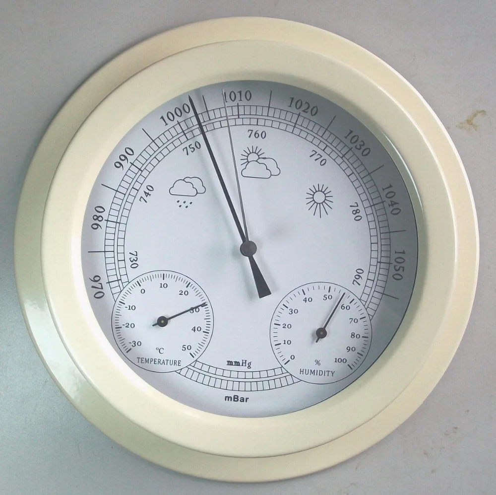 European style 22.5CM 3 in 1 Thermometer Hygrometer Barometer Weather
