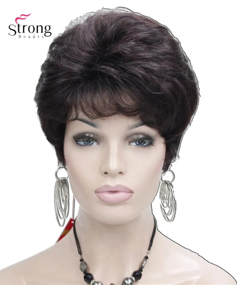 StrongBeauty короткий лохматый слоистый блонд Омбре Классический колпачок полный синтетический парик женские парики