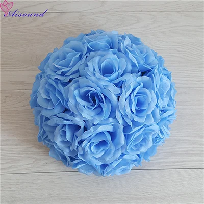 Sky blue 4 шт. 30 см цветок из искусственного шелка шар для свадебное украшение для стола вечерние принадлежности для мероприятий Висячие помранцы флиры искусственные - Цвет: Sky blue