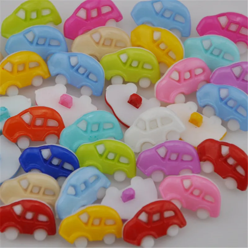 

10/50/100pcs Lovely car Baby/Kid's Backholes Sweing buttons Mix PT87