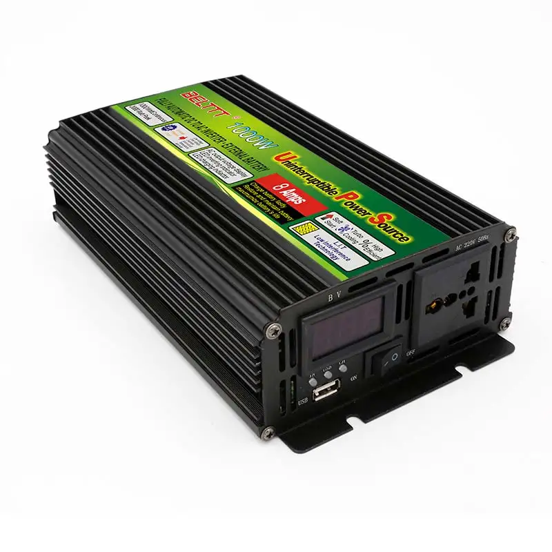 Bellttt-インバーター1000W,12V〜220V,充電器付き1kva,送料無料 