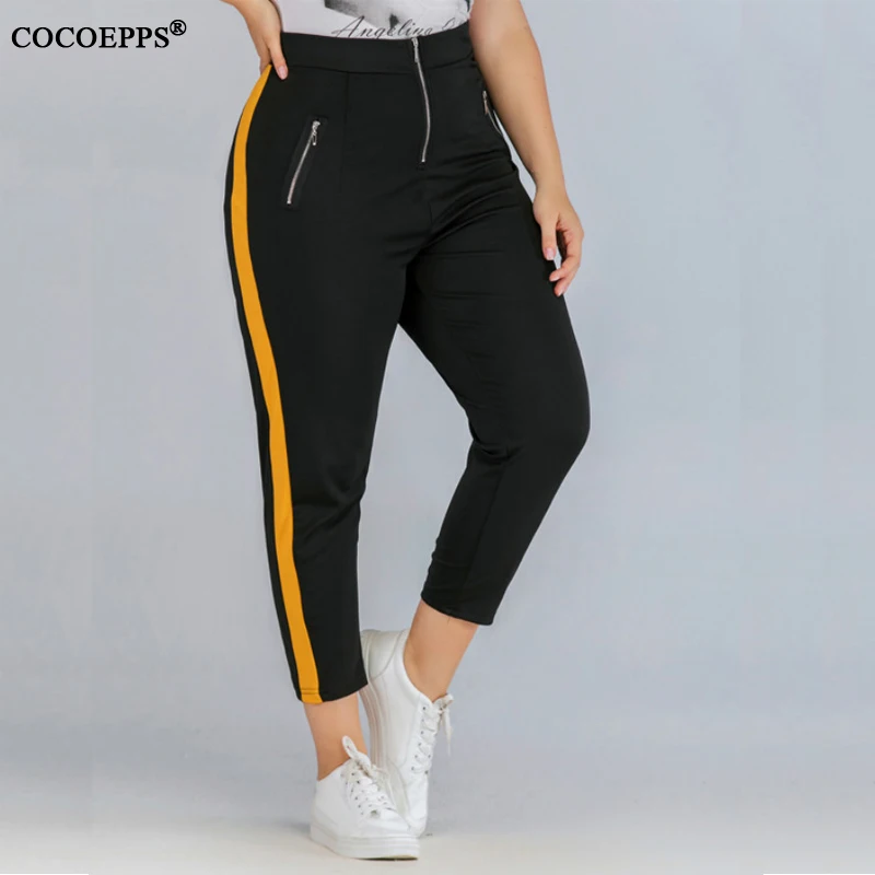 L-4XL grande taille femmes pantalons 2019 décontracté été nouveau Zipper cheville-longueur crayon pantalon dames Sportwear grande taille Harem pantalon