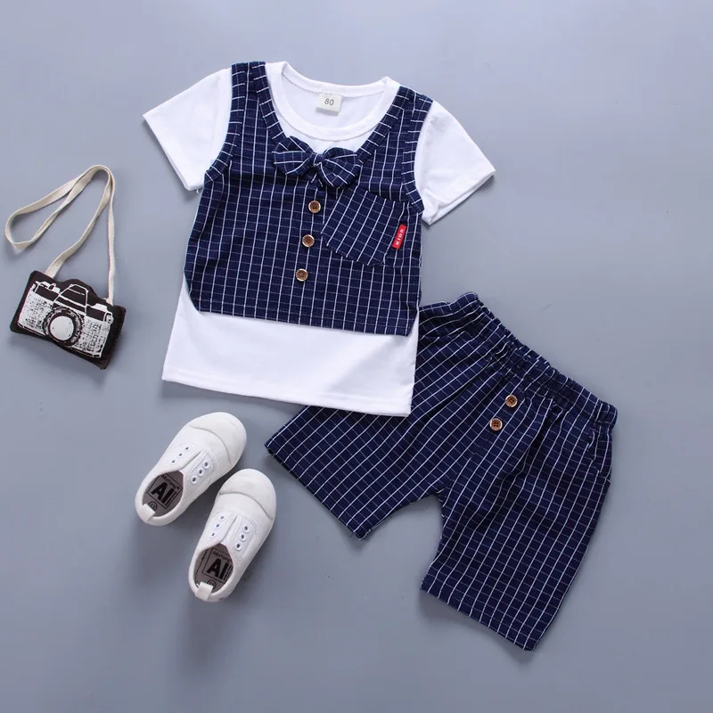 Cartoon Baby Boy Clothing Set Summer 2018 New Style Infant Clothes Girls Cotton Short Sleeve |