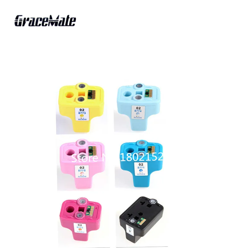 Ink Cartridge Full Ink Replacement for HP 02 For PhotoSmart C6180 C6280