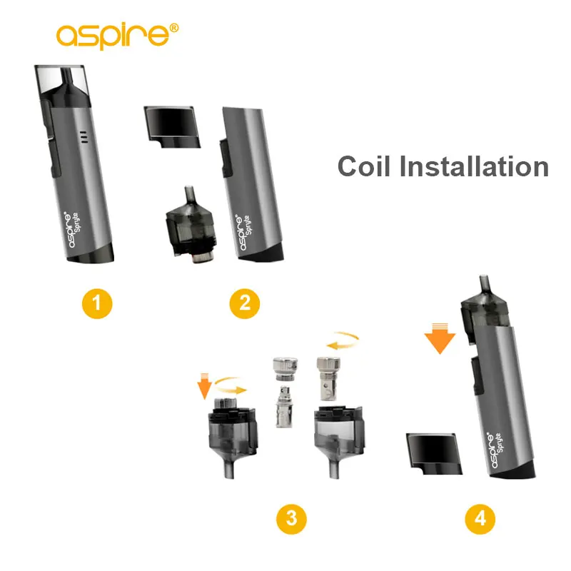 Aspire Spryte AIO Vaper Kit 1. 8ohm/1.2ohm Nic Salt с емкостью 3 5 мл vape Tank 650mAh встроенный аккумулятор