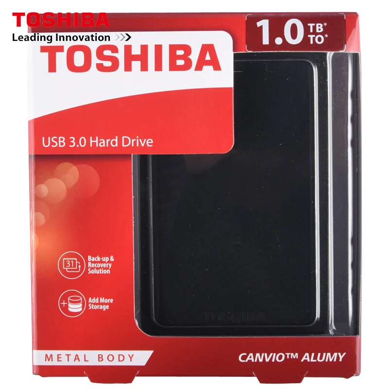 Toshiba внешний жесткий диск Canvio Alumy 2,5 дюймов USB3.0 1 ТБ Портативный жесткий диск 1000 для настольных ПК