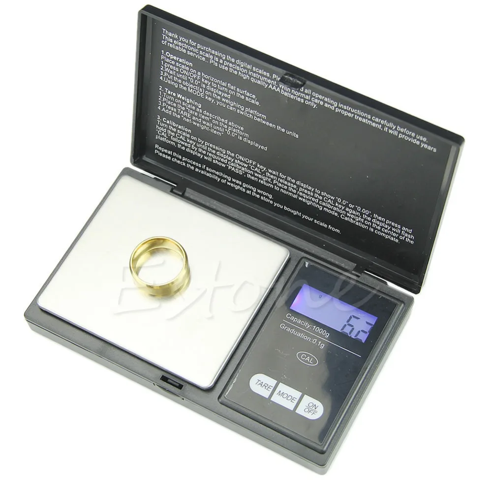 OOTDTY 1000g x 0.1g Digital Scale Mini Electronic Jewelry Pocket Gram LCD OOTDTY 1000g x 0.1g Digital Scale Mini Electronic Jewelry Pocket Gram LCD