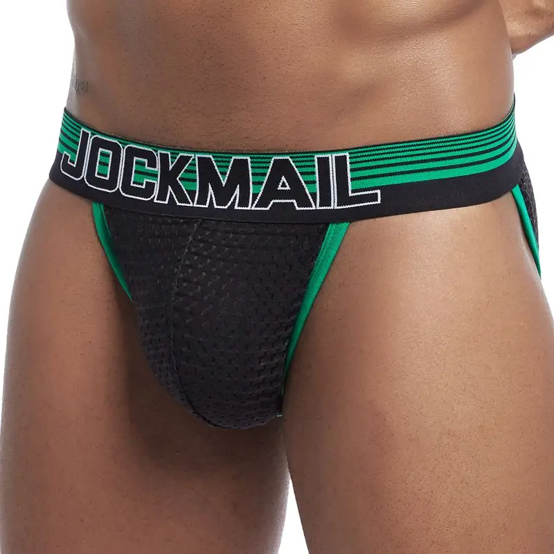 JOCKMAIL Сетчатое мужское бикини гей нижнее белье сексуальные мужские Трусики cuecas