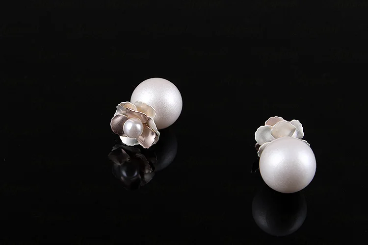 Женские Двухсторонние серьги гвоздики с искусственным жемчугом|earrings sexy|earring
