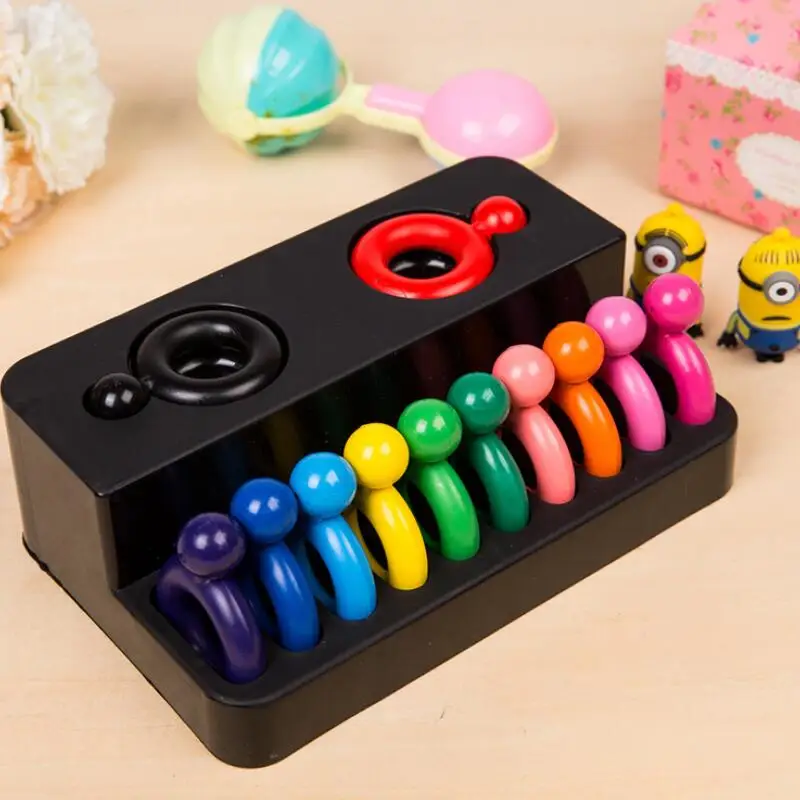 

Art 12PCS/Box Creative Children Painting Crayons Ring Shape Non-Toxic Wax Kid's Gifts Early Puzzle Infant Drawin Office