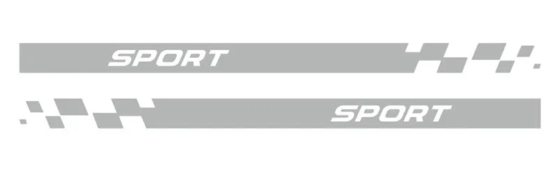 Автомобильные наклейки спортивные гоночные решетки графические полосы авто дверь боковая юбка наклейки подходят на 3-5 дверей для peugeot 107 108 208 308 - Название цвета: Matte Silver