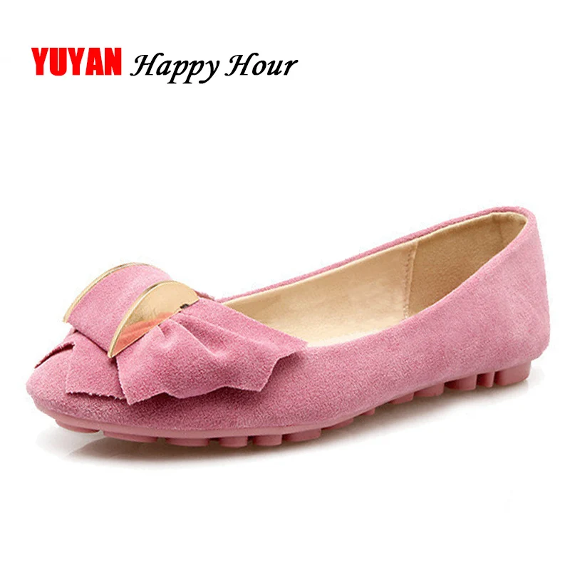 

New 2019 Spring Fashion Flats Shoes Women Soft Single Shoes Sweet Pink Women's Flats Ladies Brand Boats Shoes Plus Size ZH2526