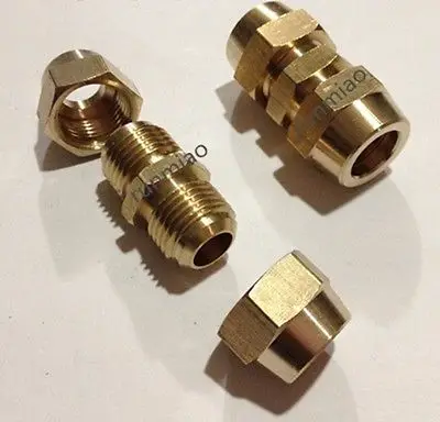 

Flare Tube OD 14mm x Flare Tube OD 14mm Brass Flare Male Connector Tube Pneumatic Fitting with Short Flare Nut