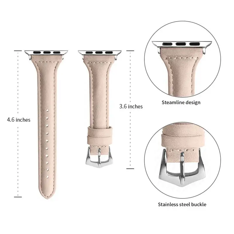 Для женщин часы Для мужчин часы из натуральной кожи женские наручные часы ремешок для Apple Watch Series 4/3/2/1 38 мм 40 мм 42 мм 44 мм - Цвет ремешка: Khaki