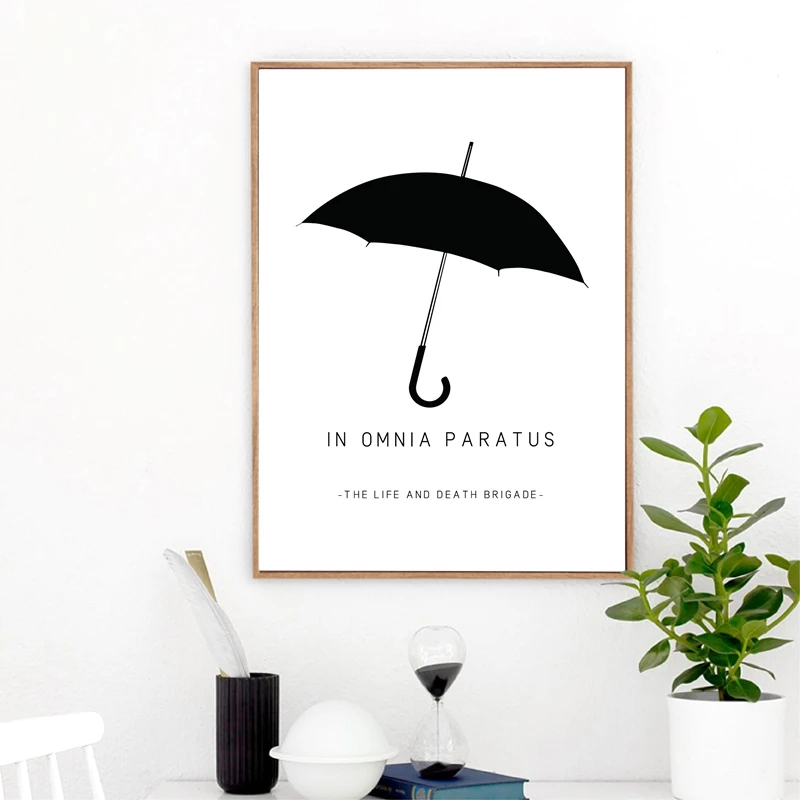 In Omnia Paratus Wall Art Canvas Posters Prints Gilmore Girls Tv Show Painting Black White Umbrella Picture Home Wall Art Decor Painting Calligraphy Aliexpress