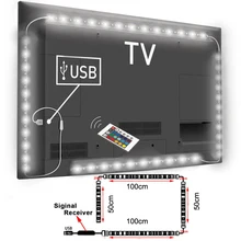 DIY 5 в USB светодиодная подсветка под шкаф 1 м 2 м 3 м RGB гибкий светодиодный ленточный светильник ТВ ПОДСВЕТКА ПК HD ТВ фон смещение декоративный светильник ing