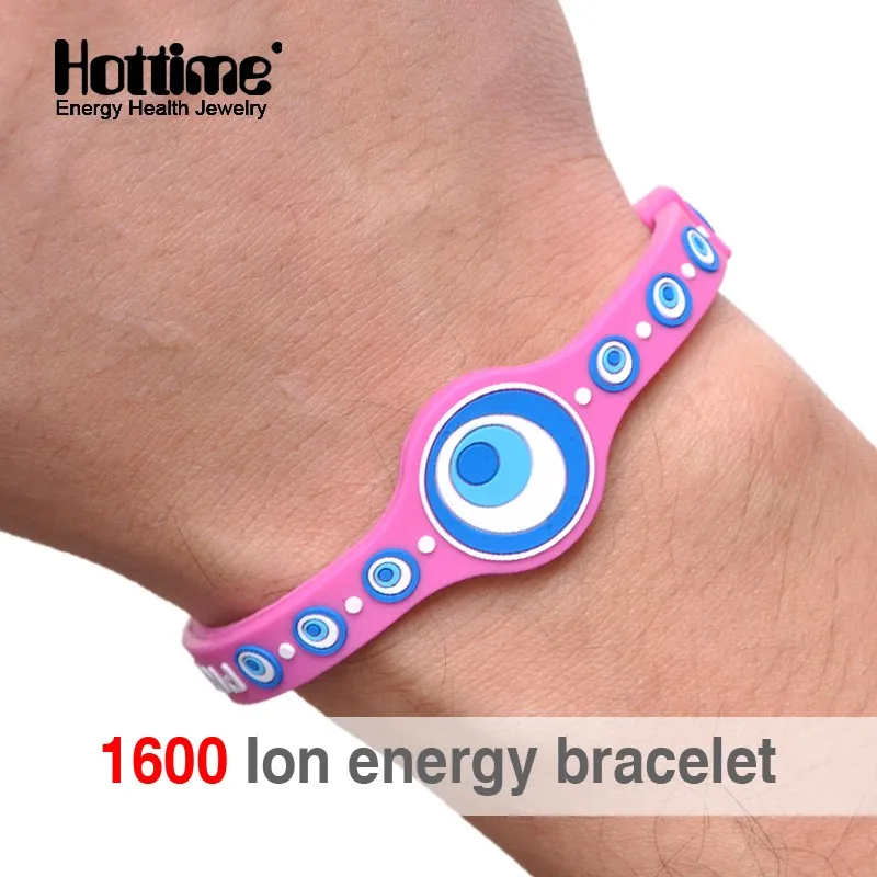 Hottime 1600 ion Bio Energy Unisex Trendy Silicone Rubber Flexible Wristband Wrist Band Cuff Bracelet Bangle For Women Men PROX2