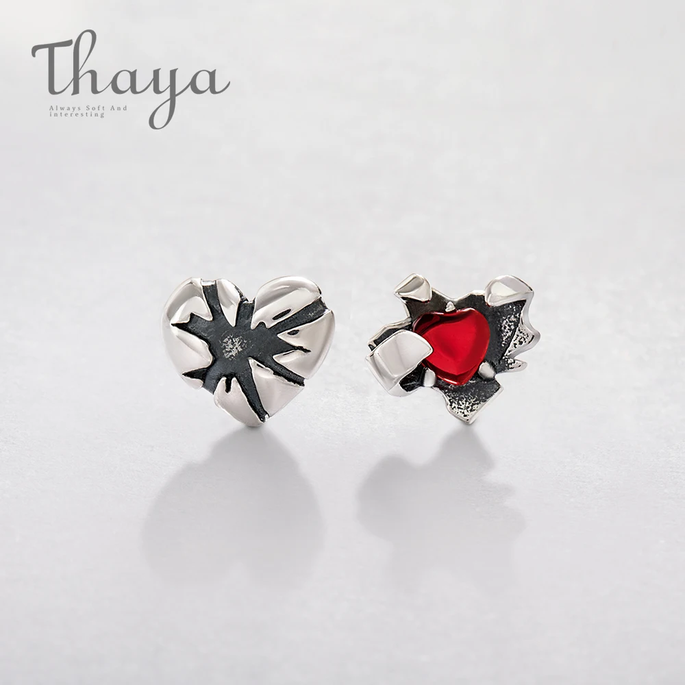Thaya/красные серьги с цирконием в виде сердца s925 серебро на день Святого Валентина