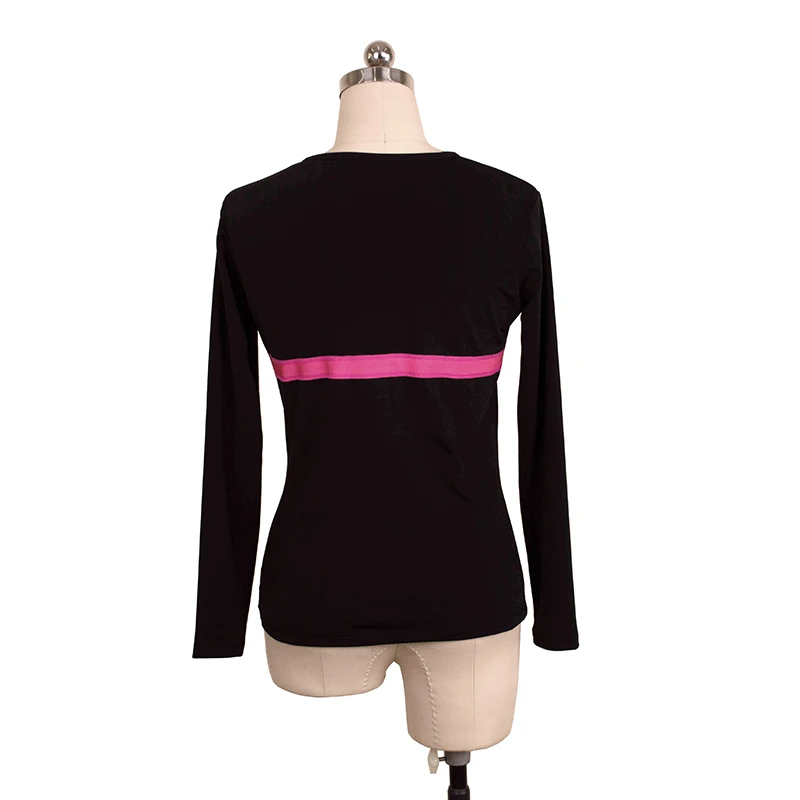 Figure Skating Tights Women's Adult Training Competition Fleece Round Neck Top