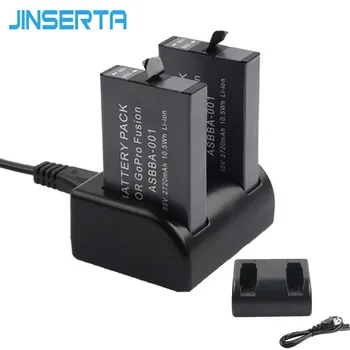 

JINSERTA Dual Battery Charger for Gopro Fusion Panoramic Camera Battery Charger with USB Cable Gopro Camera Accessories