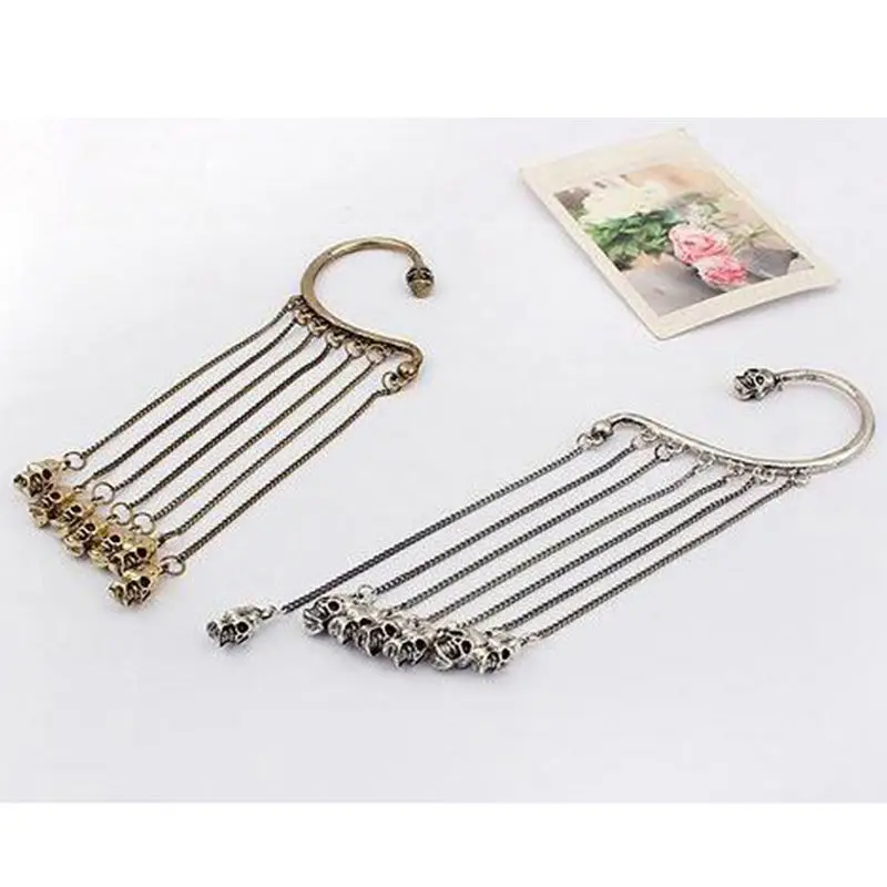 

1 pcs Goth Hot Punk Skeleton Tassel Ear Cuff Cool New Hot Selling Long Tassel Earrings boucle d oreille pendante