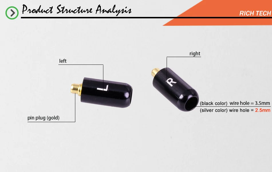 2 шт./1 пара энтузиастов Jack L/R MMCX черные/Серебристые наушники контактный разъем для Shure ED5 SE535 Позолоченный разъем