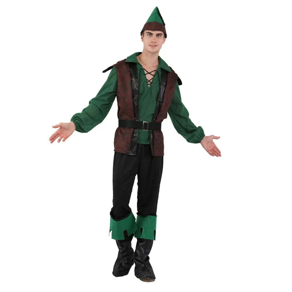 Взрослый мужской костюм Робин Гуда зеленый Арчер костюмы Хэллоуин Пурим Праздничная Вечеринка Карнавал косплей наряд