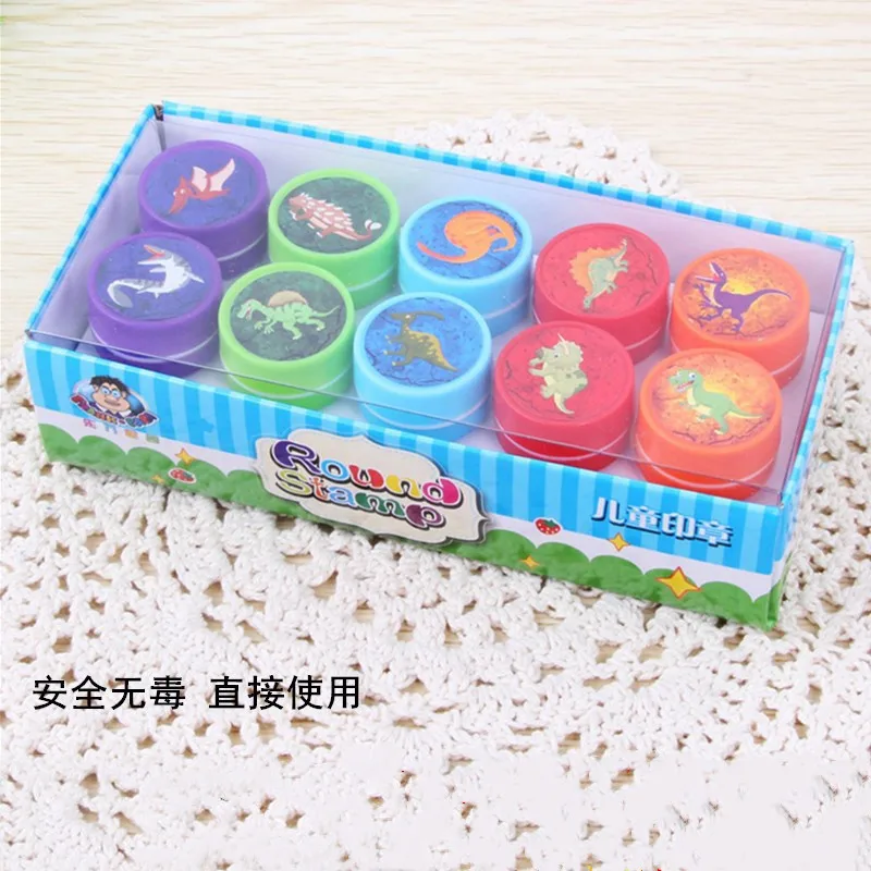 

10pcs/set children seal Cartoon dinosaur animal pattern stamped kindergarten encourage seal educational toys