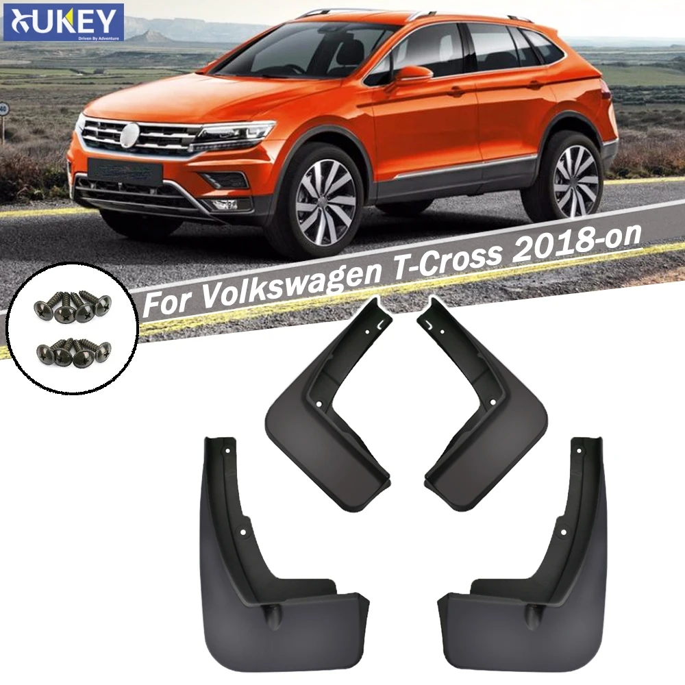 

OE Styled Molded Car Mud Flaps For Volkswagen VW T-Cross 2018-on Mudflaps Splash Guards Flap Mudguards Car Styling 2019