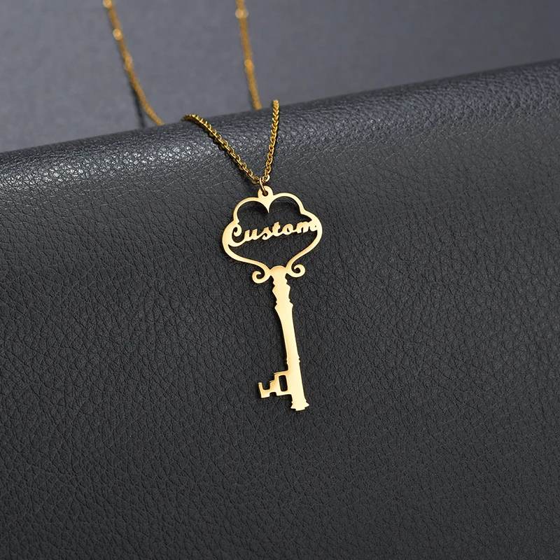 Atoztide индивидуальное модное ожерелье из нержавеющей стали с именами, персонализированный золотой брелок, колье, ожерелье, кулон, именная табличка, подарок