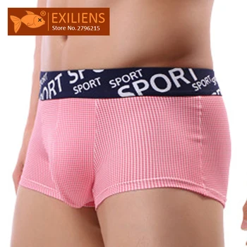 

EXILIENS New Mens Underwear Boxers Brand Boxer Men Shorts Cuecas Masculina Cotton Stripe Boxershorts Hombre Size M L XL 2XL 1218