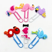 6 шт./компл. Kawaii Мини Красочный Фламинго ПВХ Закладка планировщик бумажные зажимы фото Памятка зажим для билета канцелярский школьный офисный поставка