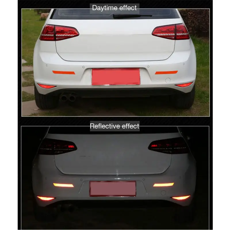 

2PCS Car Bumper Reflective Stickers Car Reflective Stickers Car Door Wheel Eyebrow Sticker Decal Warning Mark