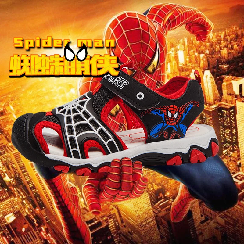 

2019 New Summer Boys Sandals Fashion Cartoon Spiderman Children Sandals Boy Open Toe Slippers Sandalias Shoes