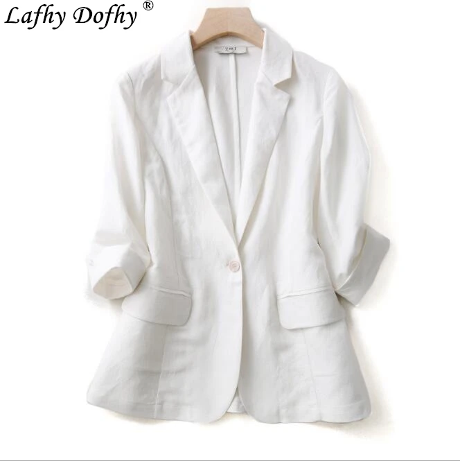 

Japanese high-end suit collar stitching flax small suit women's jacket spring and summer self-cultivation women's small suit 170