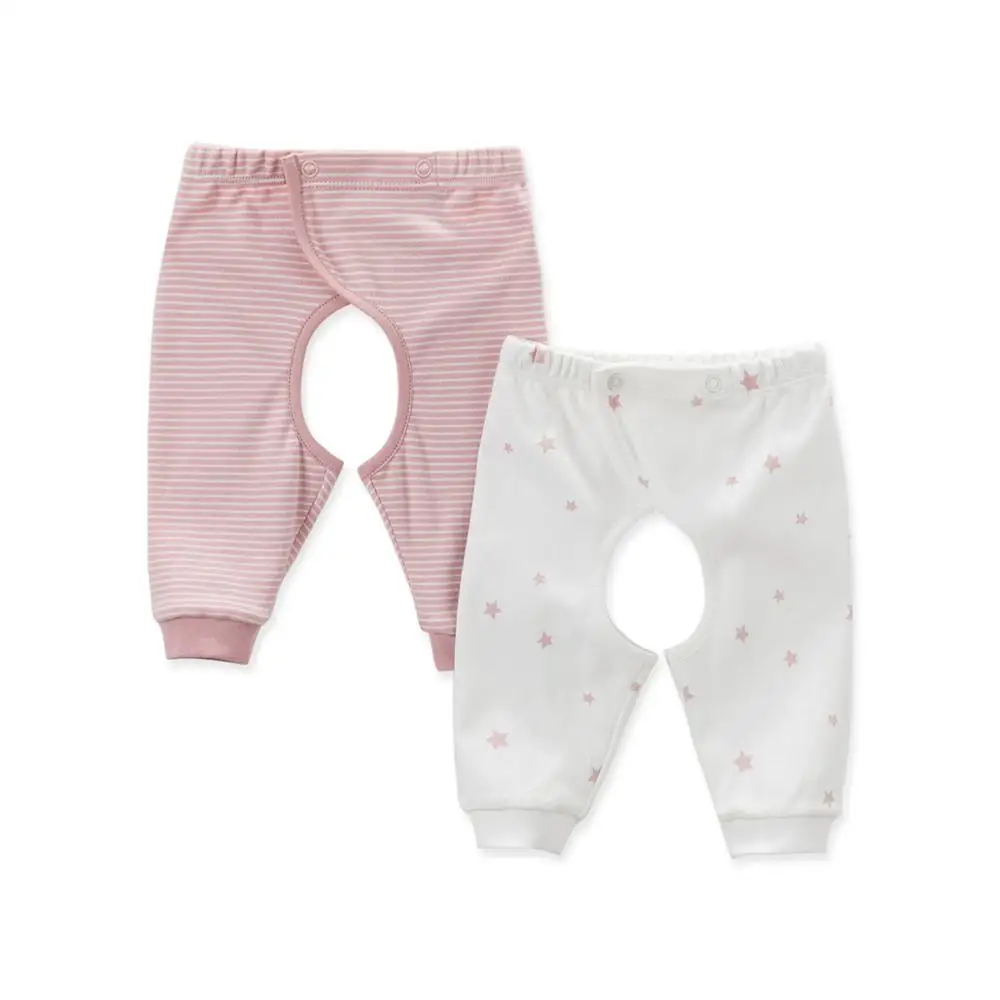 DB4628 dave bella/осенние пижамные штаны для новорожденных мальчиков и девочек, пижамы с принтом со звездой штаны для малышей, розовые и синие штаны для сна - Цвет: pink stars